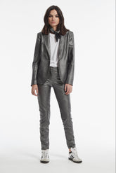 METAL LAMINATED LEATHER EFFECT BONSI JACKET